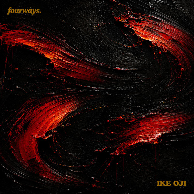 fourways cover: red painted arcs on a dark field